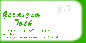 geraszim toth business card